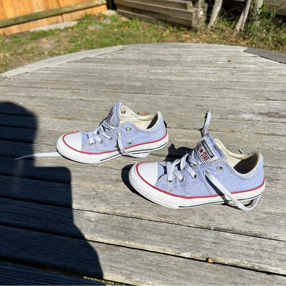 Converse All Star Chuck Taylor Youth‎ size 12.5 Purple stars patriotic madison